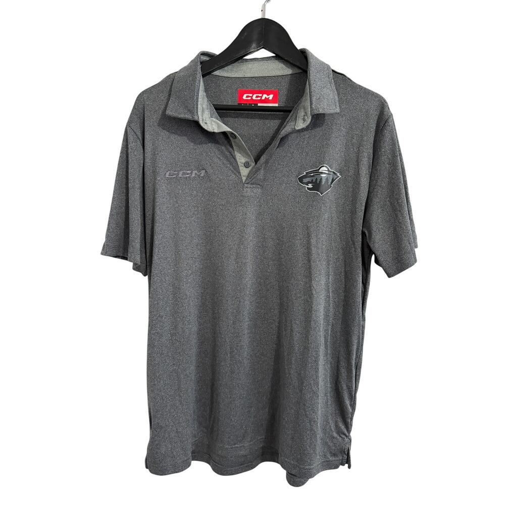 Minnesota Wild Gray NHL Hockey Polo Shirt Men's Size Large